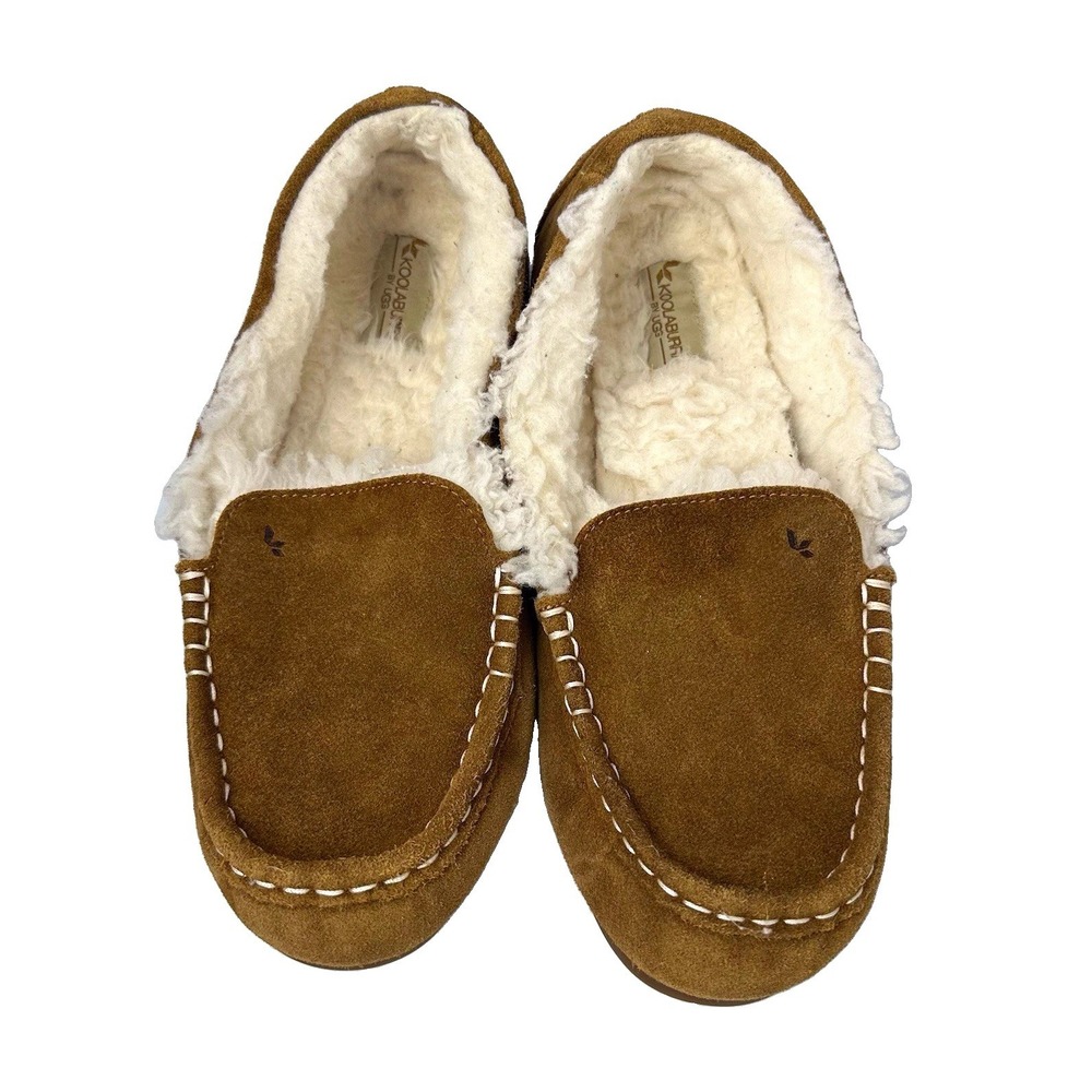 Koolaburra by UGG Women's Brown Suede Moccasin Slippers Men's 9 ladies 11